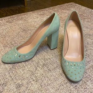 J. Crew suede aqua pumps - 9.5